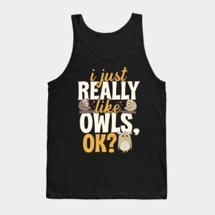 Owls Lover Themed Tank Top